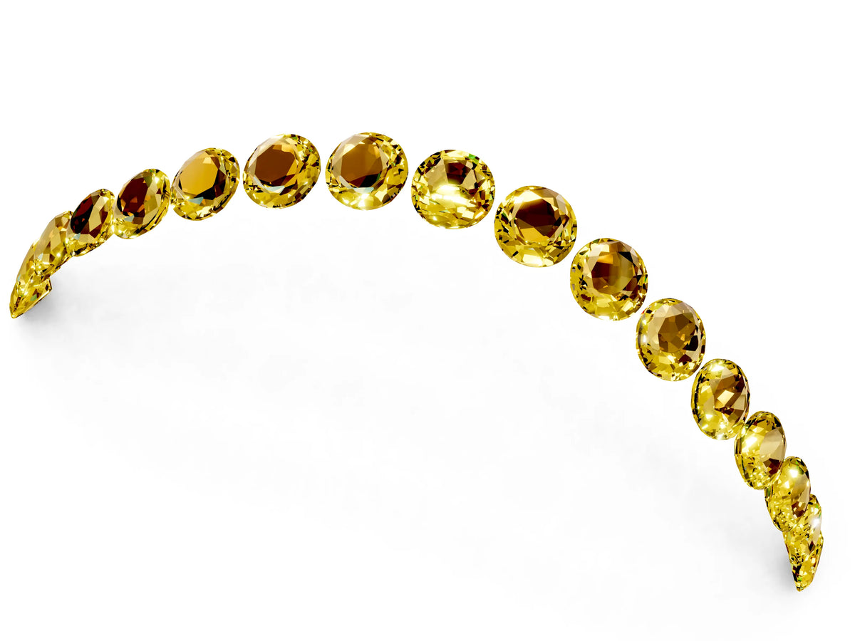 Round Yellow Sapphire Pavé Contoured Band in Platinum with Shared Prong Setting