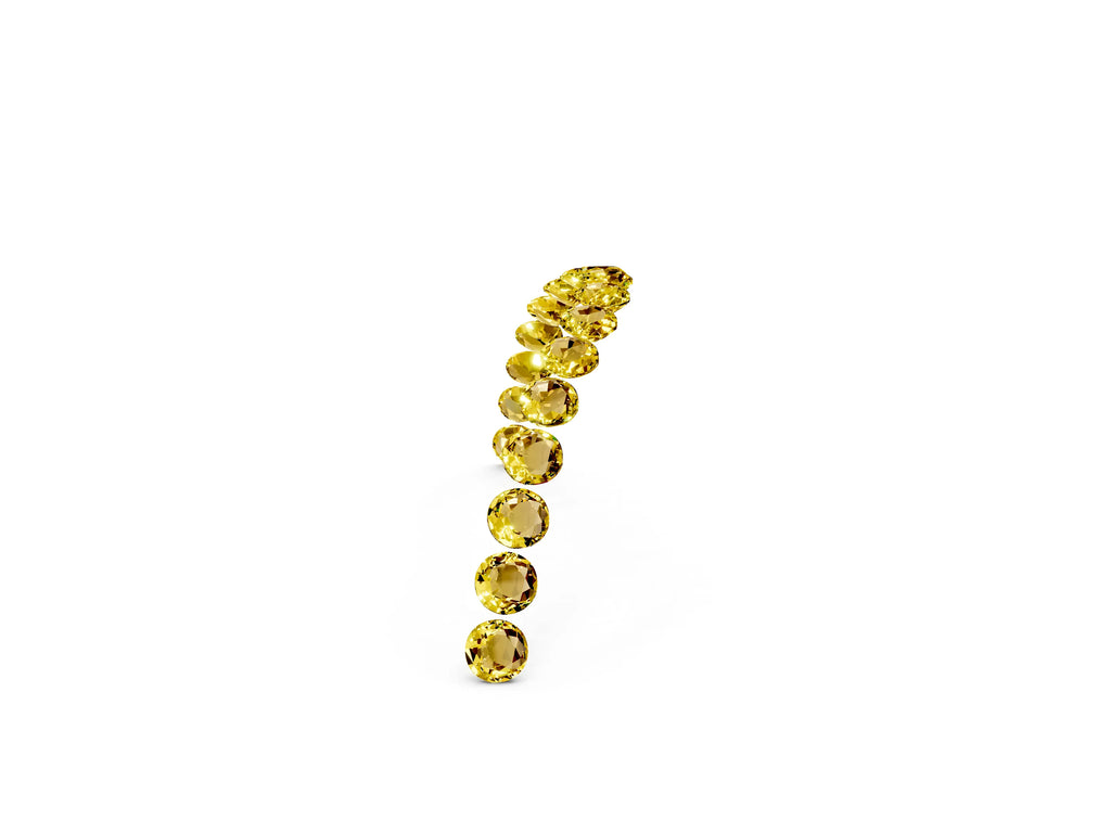 Round Yellow Sapphire Pavé Contoured Band in Platinum with Shared Prong Setting