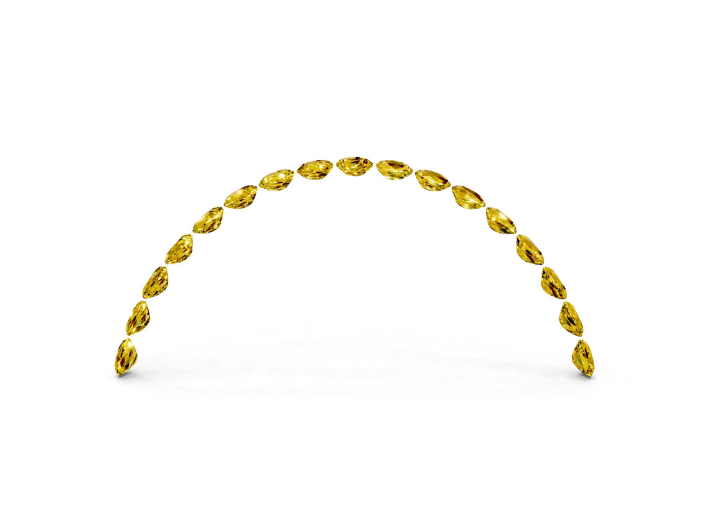 Round Yellow Sapphire Pavé Contoured Band in Platinum with Shared Prong Setting