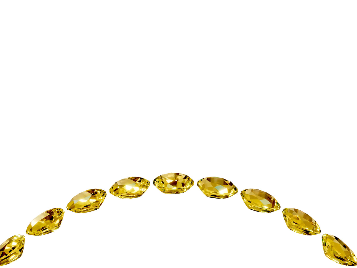 Round Yellow Sapphire Pavé Contoured Band in Platinum with Shared Prong Setting
