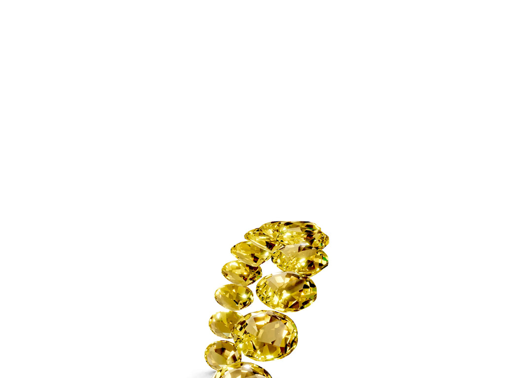 Round Yellow Sapphire Pavé Contoured Band in Platinum with Shared Prong Setting