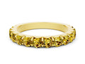 Round Yellow Sapphire Polished Half Eternity Band in Yellow gold with Classic Prong Setting 