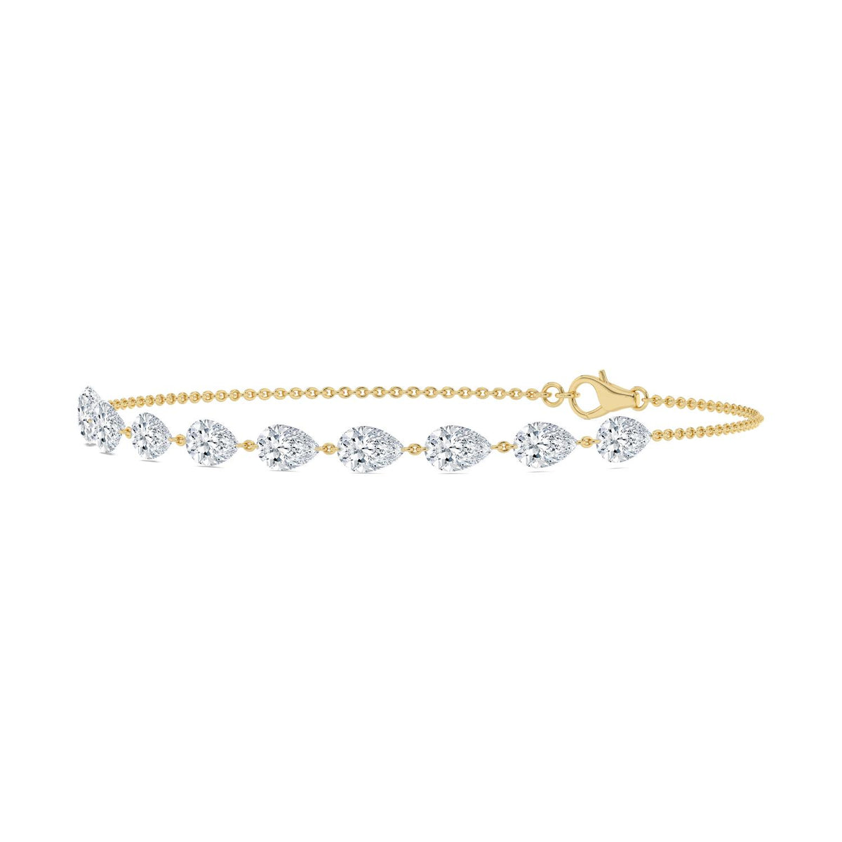 Yellow gold Diamond Bracelet · 3.38 ctw