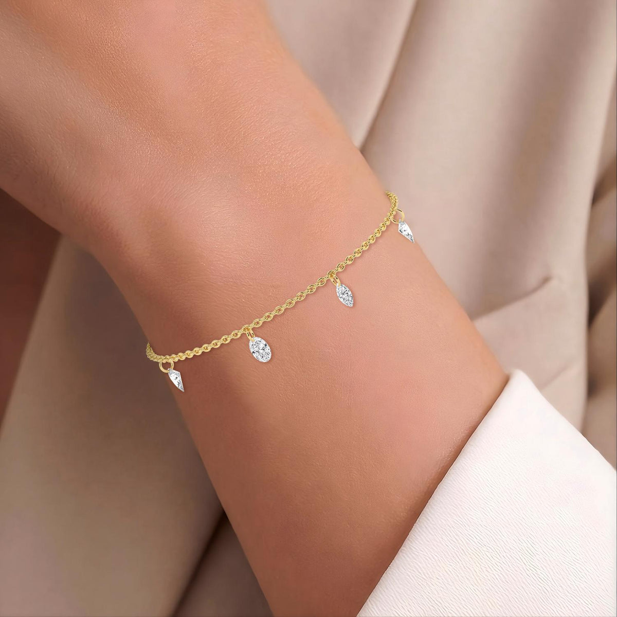 Yellow gold Diamond Bracelet · 1.41 ctw
