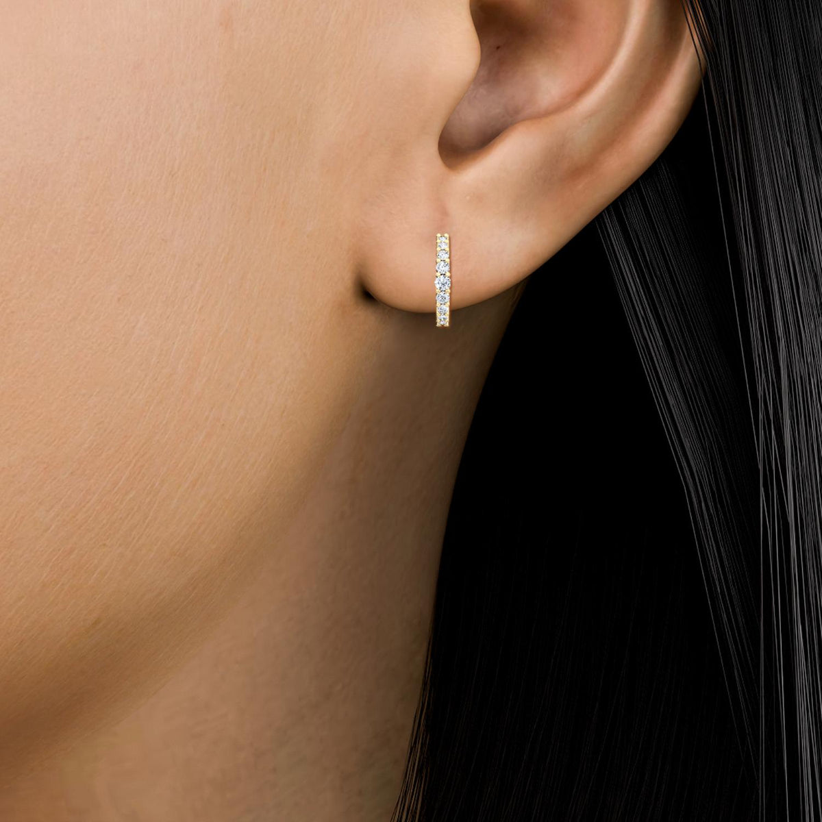 Yellow gold Diamond Earrings · 0.68 ctw