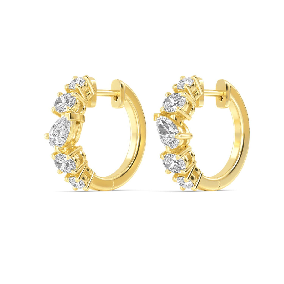 Yellow gold Diamond Earrings · 1.35 ctw