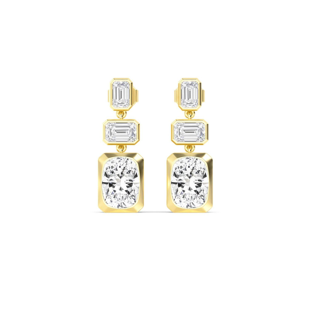 Yellow gold Diamond Earrings · 11.14 ctw