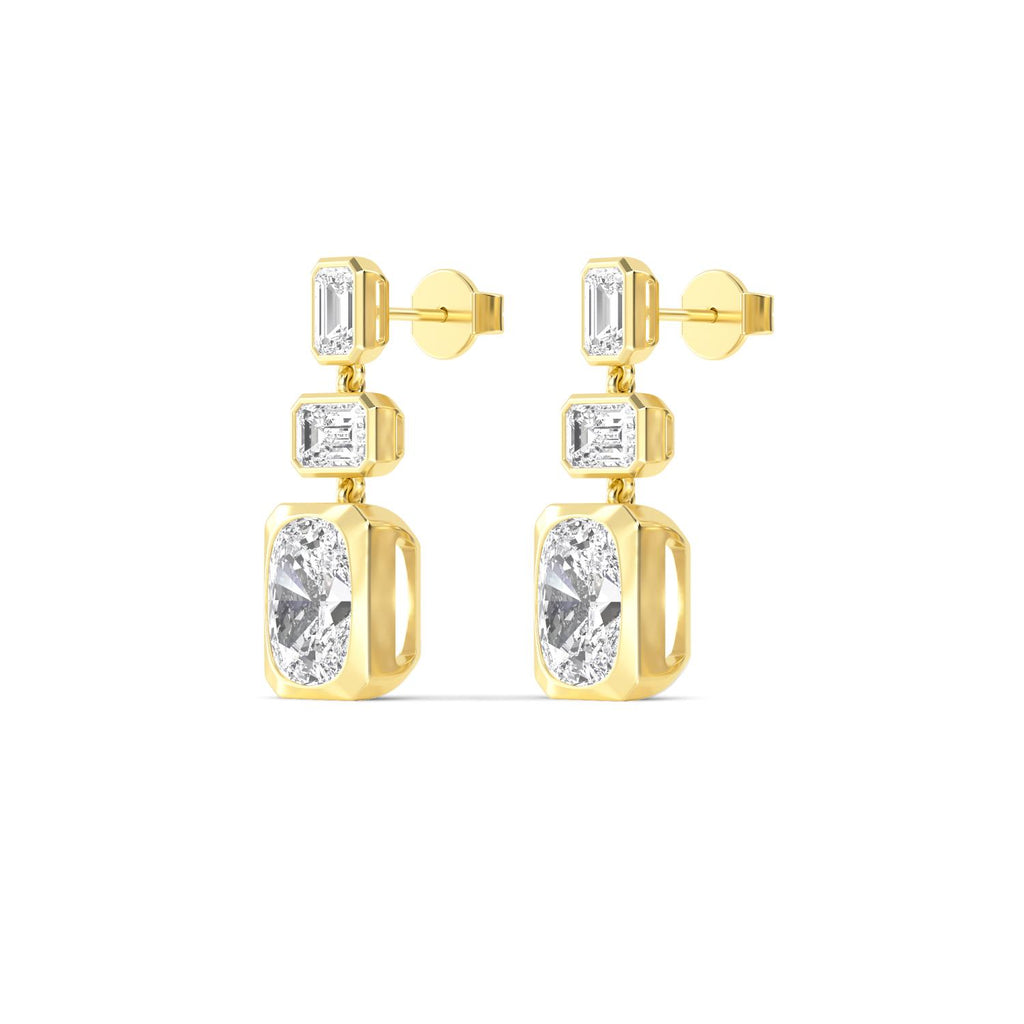 Yellow gold Diamond Earrings · 11.14 ctw