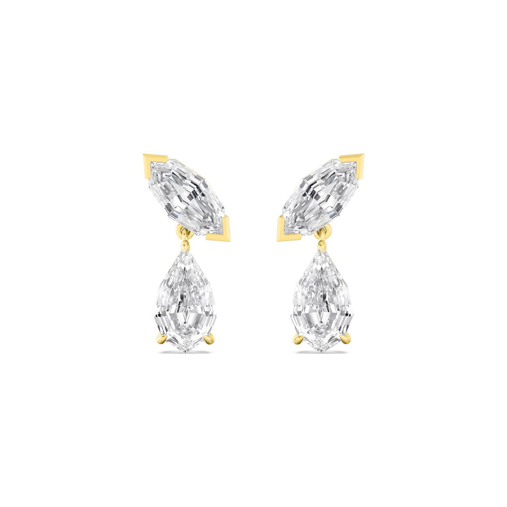 Yellow gold Diamond Earrings · 7.29 ctw