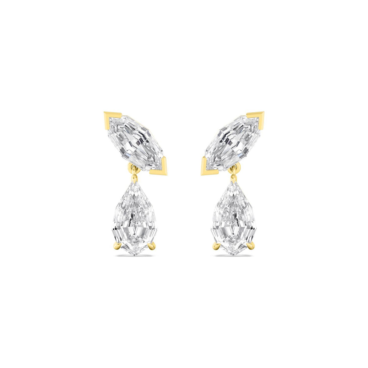Yellow gold Diamond Earrings · 7.29 ctw
