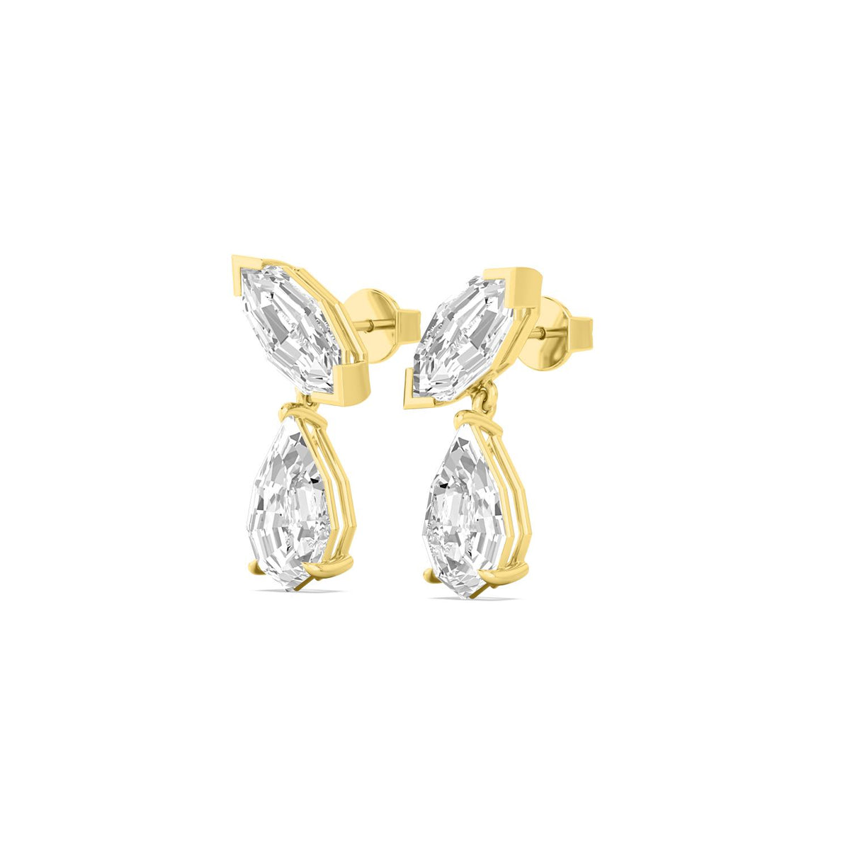 Yellow gold Diamond Earrings · 7.29 ctw
