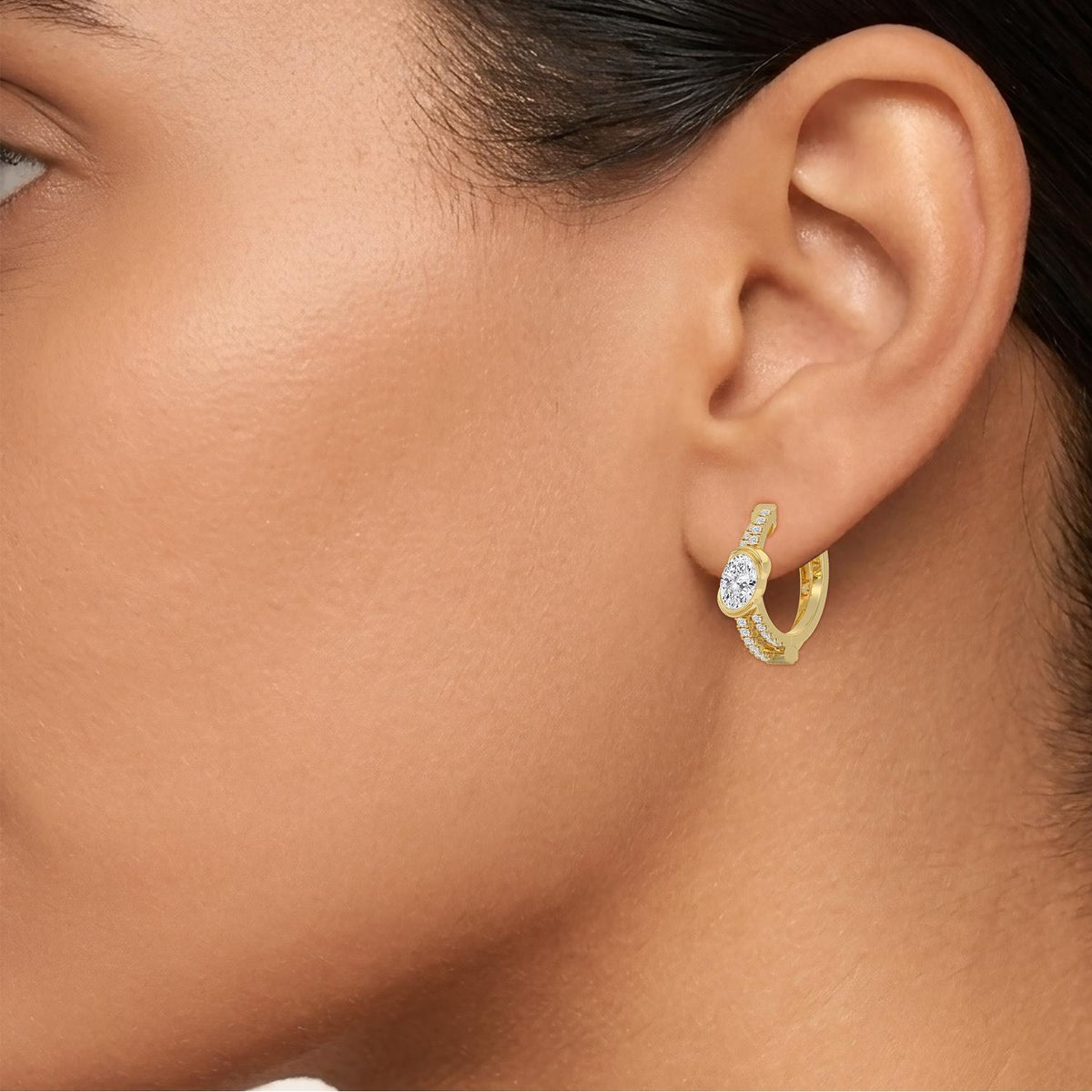 Yellow gold Diamond Earrings · 1.24 ctw