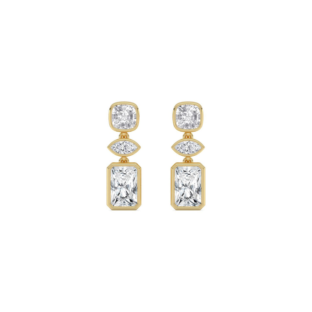 Yellow gold Diamond Earrings · 3.25 ctw