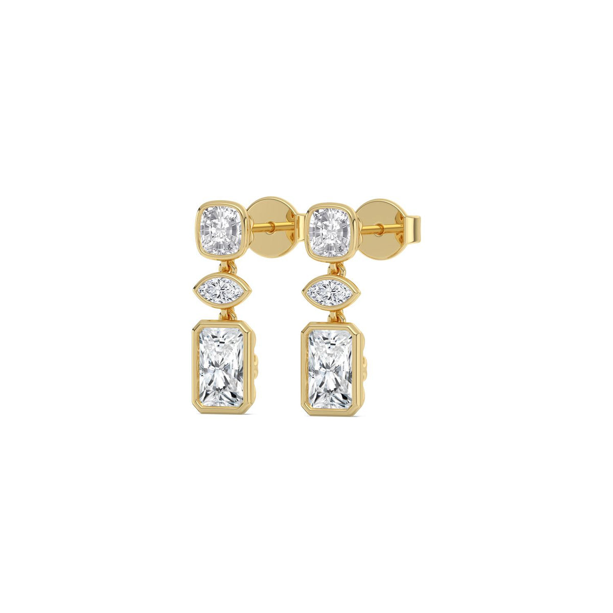 Yellow gold Diamond Earrings · 3.25 ctw
