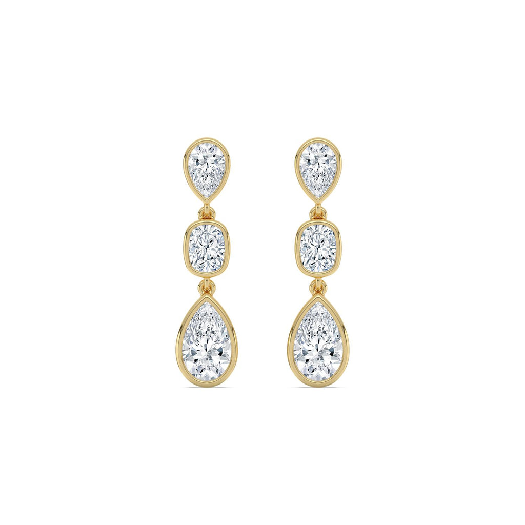 Yellow gold Diamond Earrings · 3.47 ctw