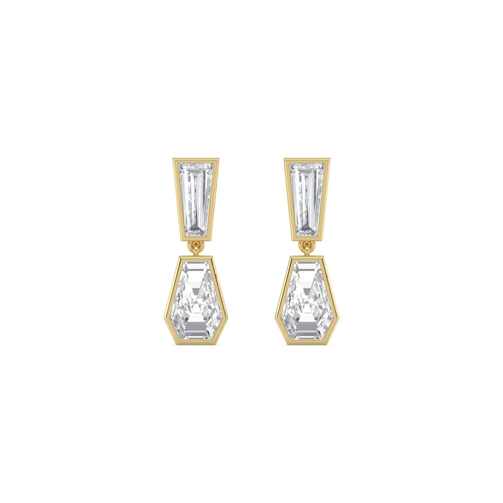 Yellow gold Diamond Earrings · 3.95 ctw