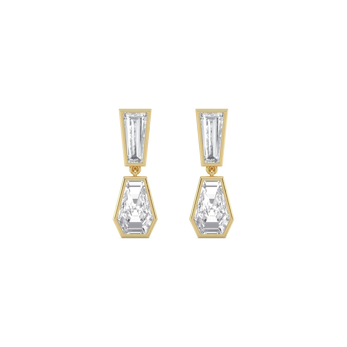 Yellow gold Diamond Earrings · 3.95 ctw
