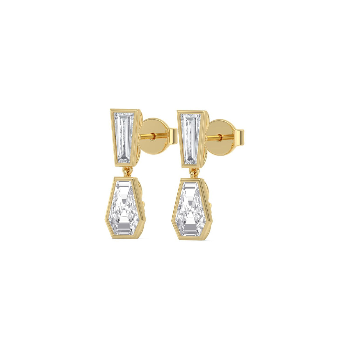 Yellow gold Diamond Earrings · 3.95 ctw