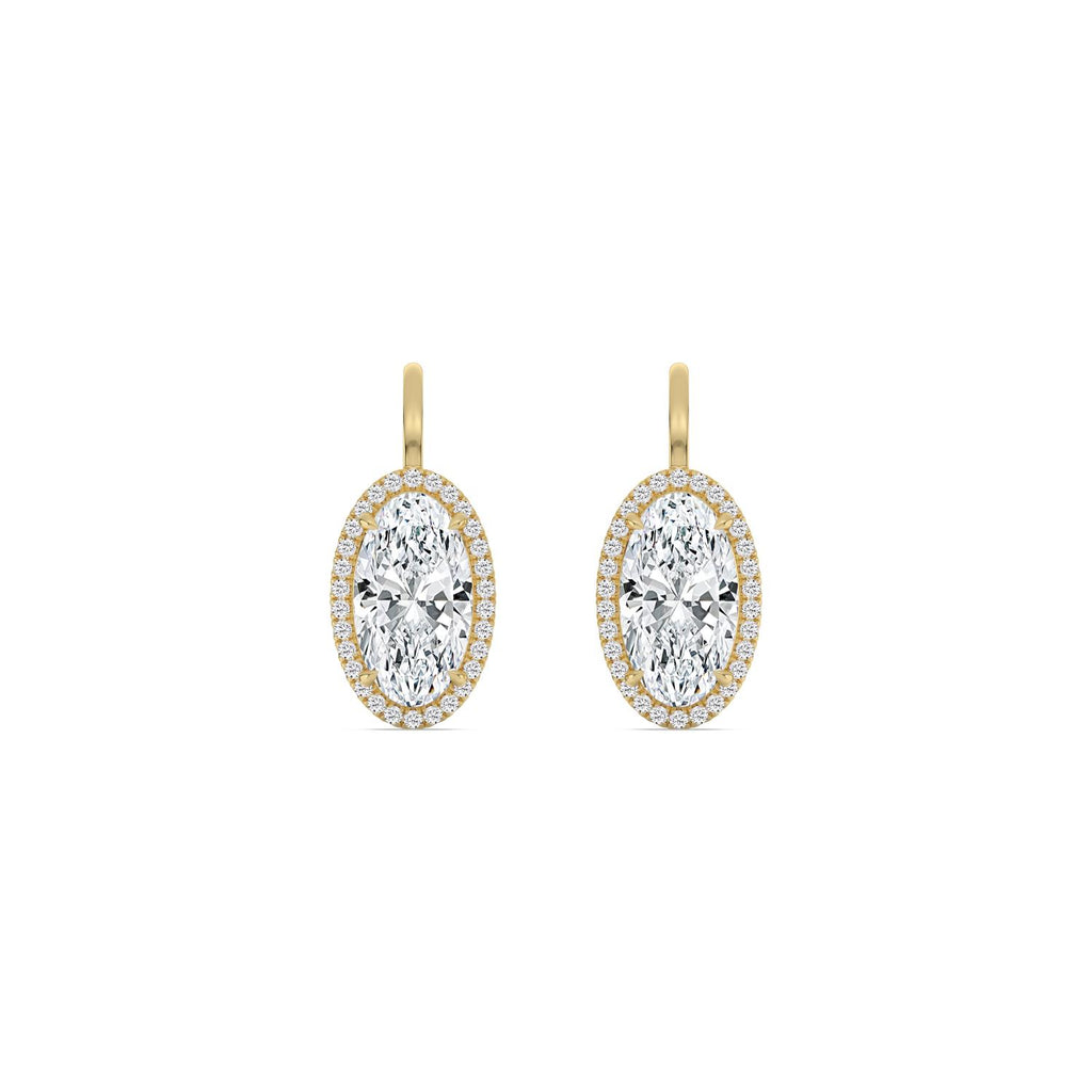 Yellow gold Diamond Earrings · 3.22 ctw