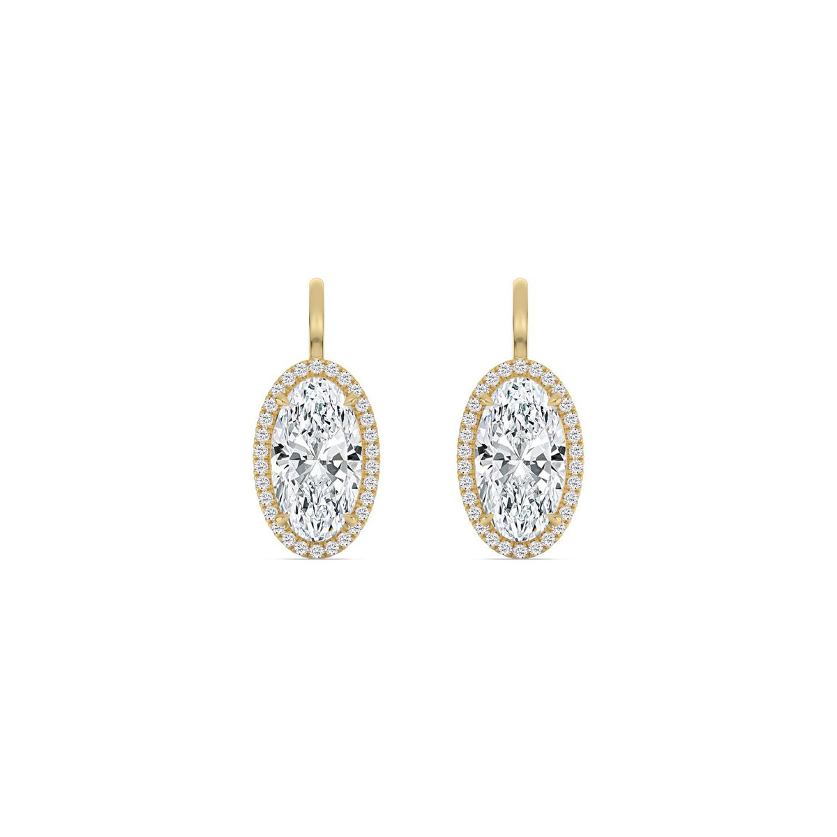 Yellow gold Diamond Earrings · 3.22 ctw