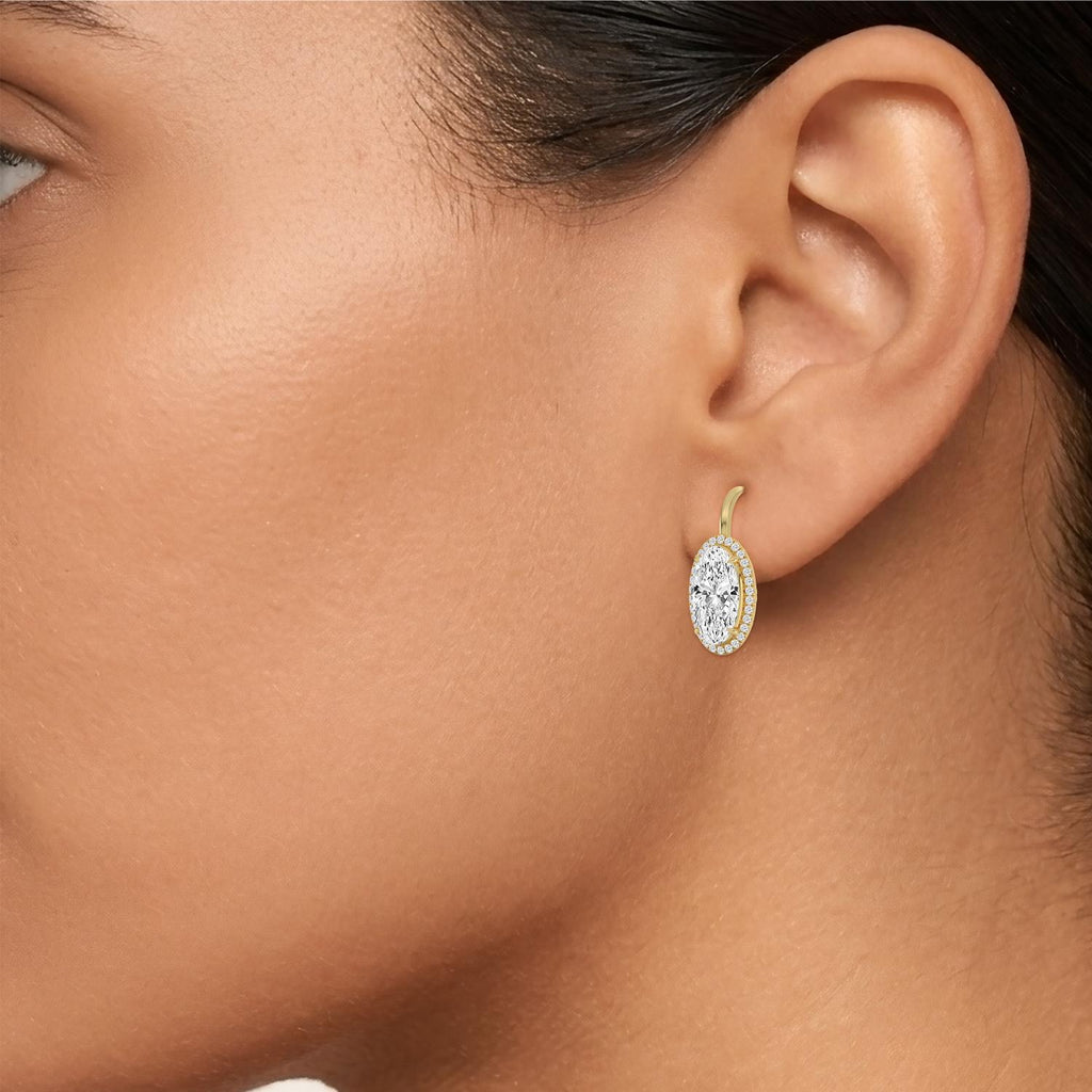 Yellow gold Diamond Earrings · 3.22 ctw