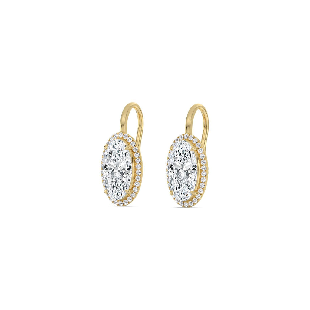 Yellow gold Diamond Earrings · 3.22 ctw
