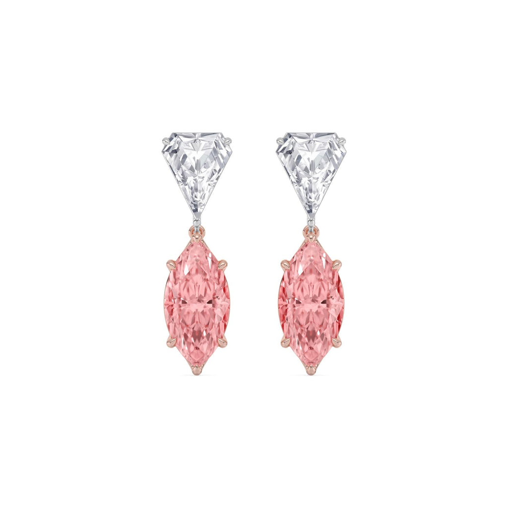 Rose & White gold Diamond Earrings · 7.39 ctw