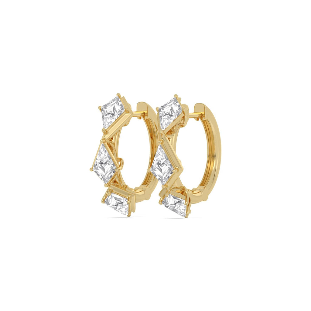 Yellow gold Diamond Earrings · 3 ctw