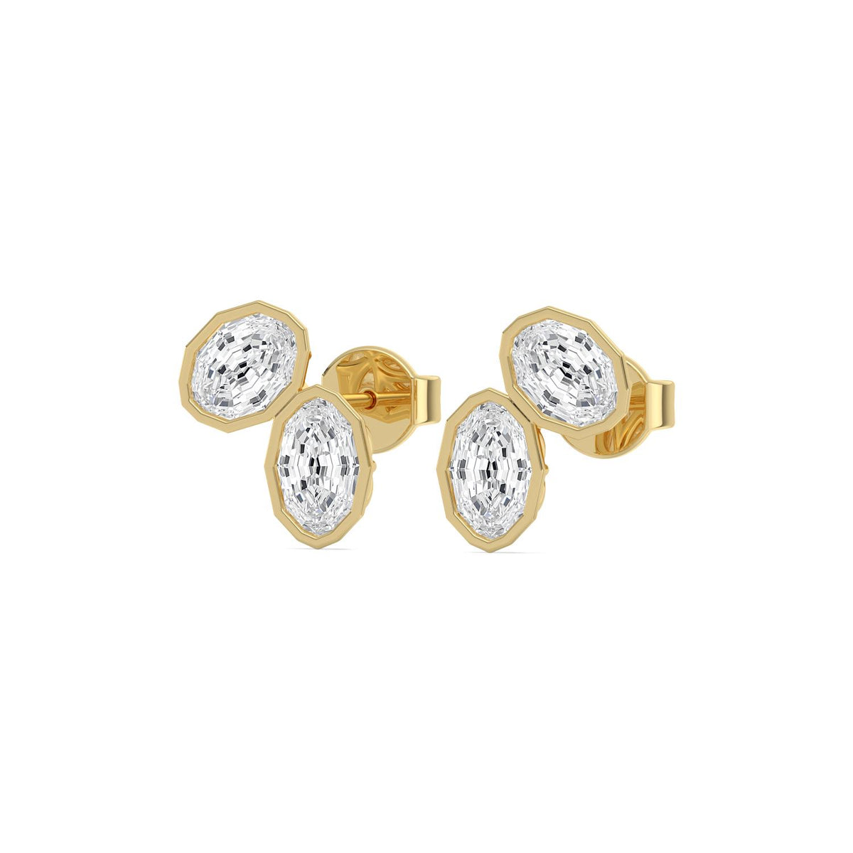 Yellow gold Diamond Earrings · 5.68 ctw