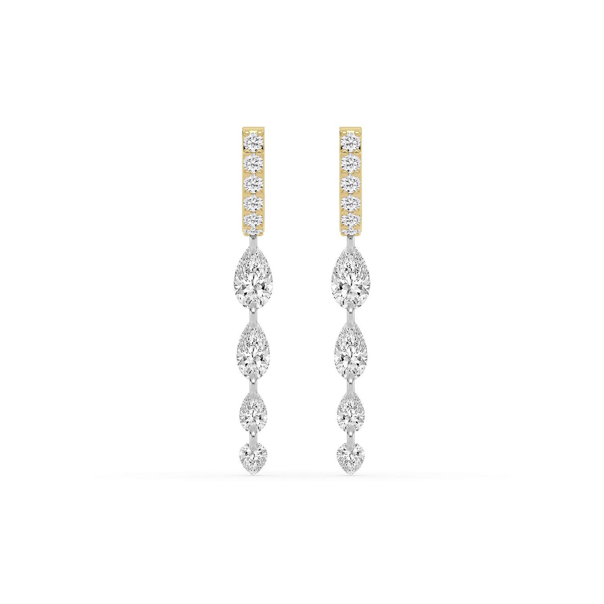Yellow gold Diamond Earrings · 1.48 ctw