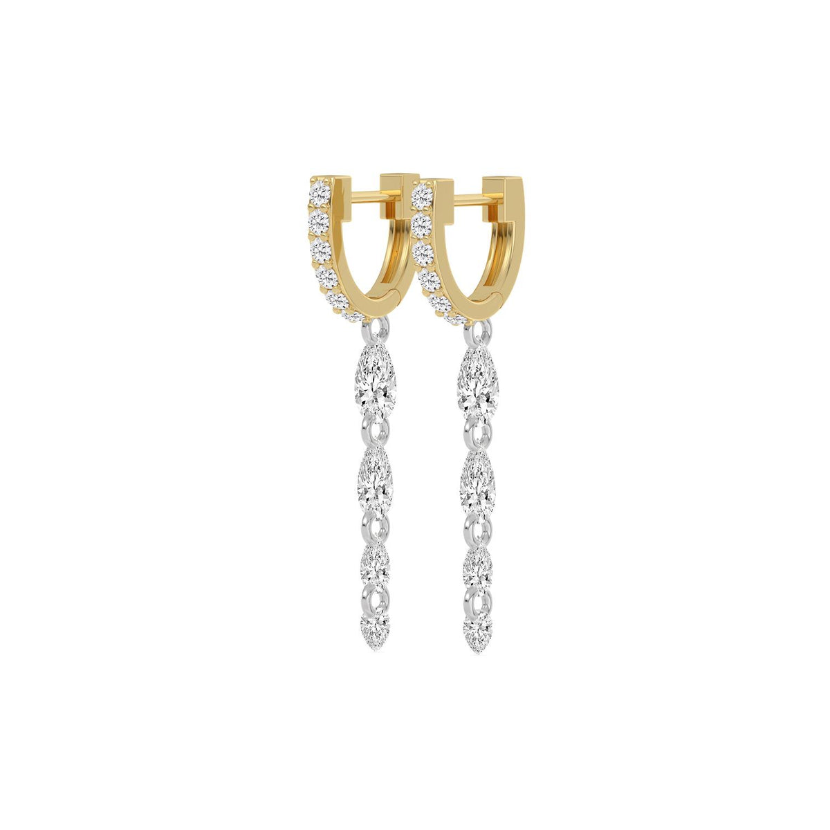 Yellow gold Diamond Earrings · 1.48 ctw