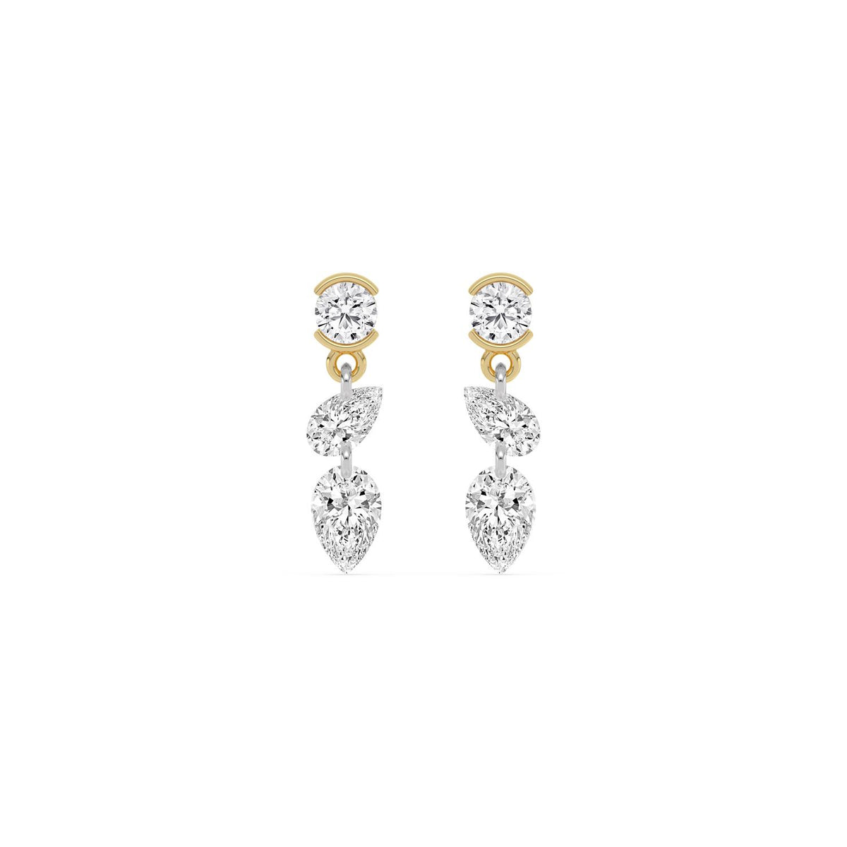 Yellow gold Diamond Earrings · 2.53 ctw