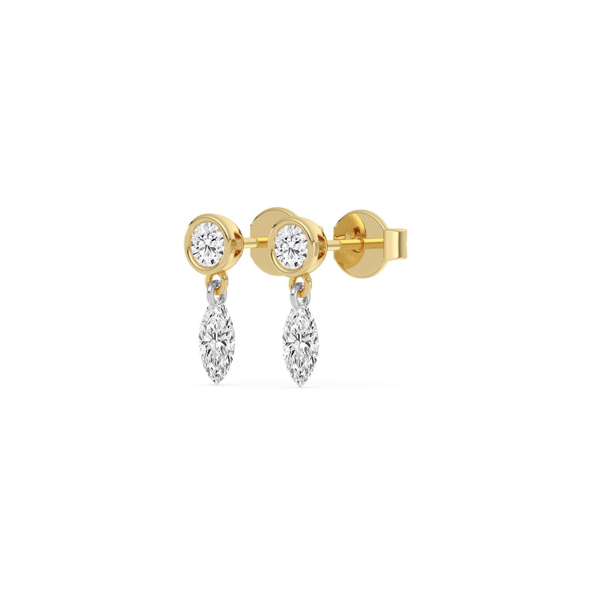 Yellow gold Diamond Earrings · 1.76 ctw