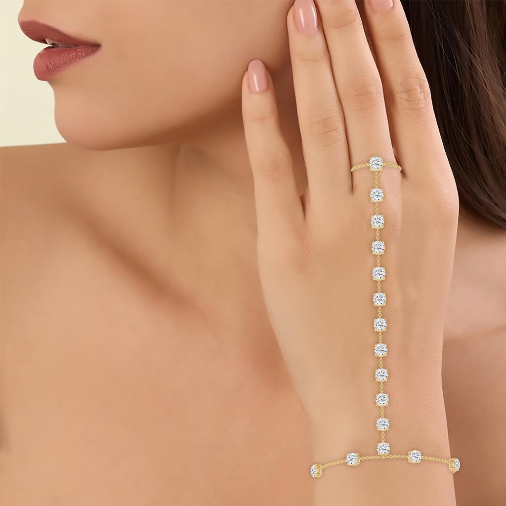 Yellow gold Diamond Bracelet · 9 ctw