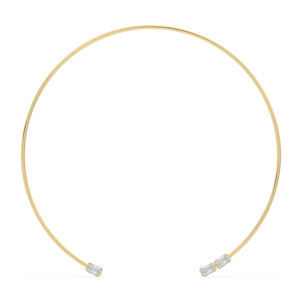 Yellow gold Diamond Necklace · 3 ctw