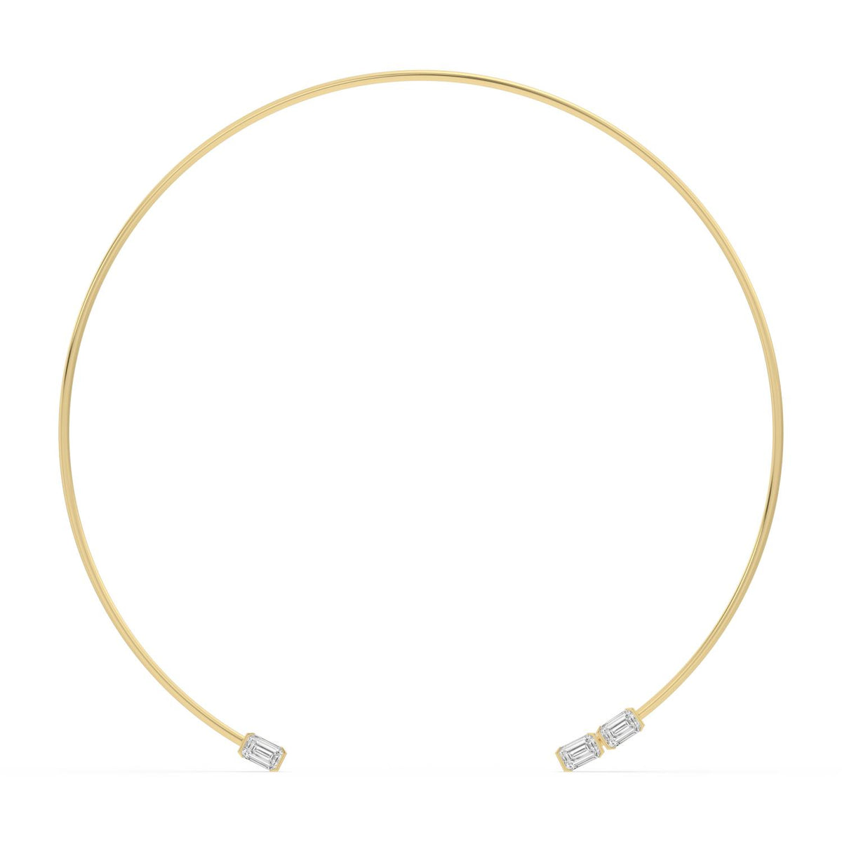 Yellow gold Diamond Necklace · 3 ctw