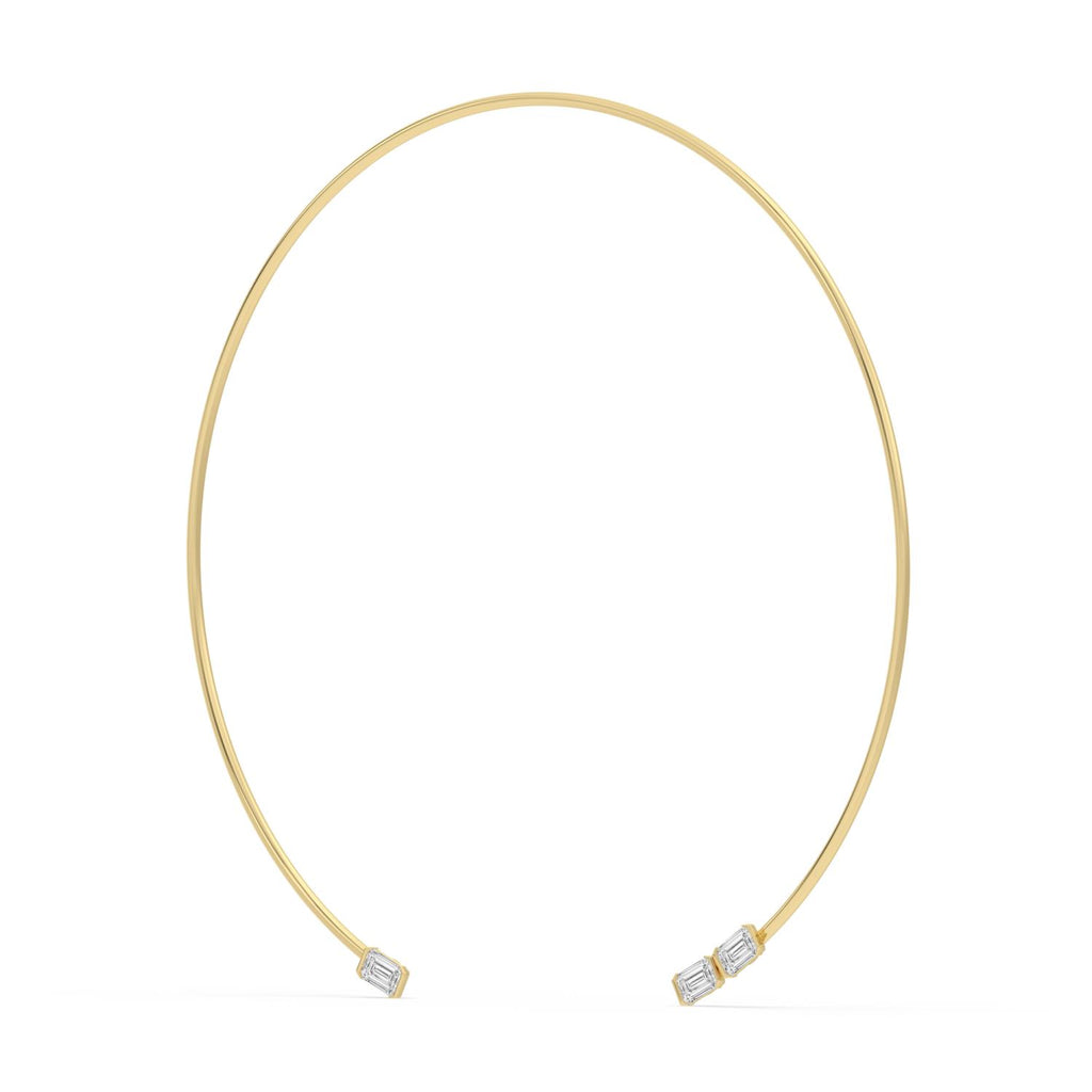 Yellow gold Diamond Necklace · 3 ctw