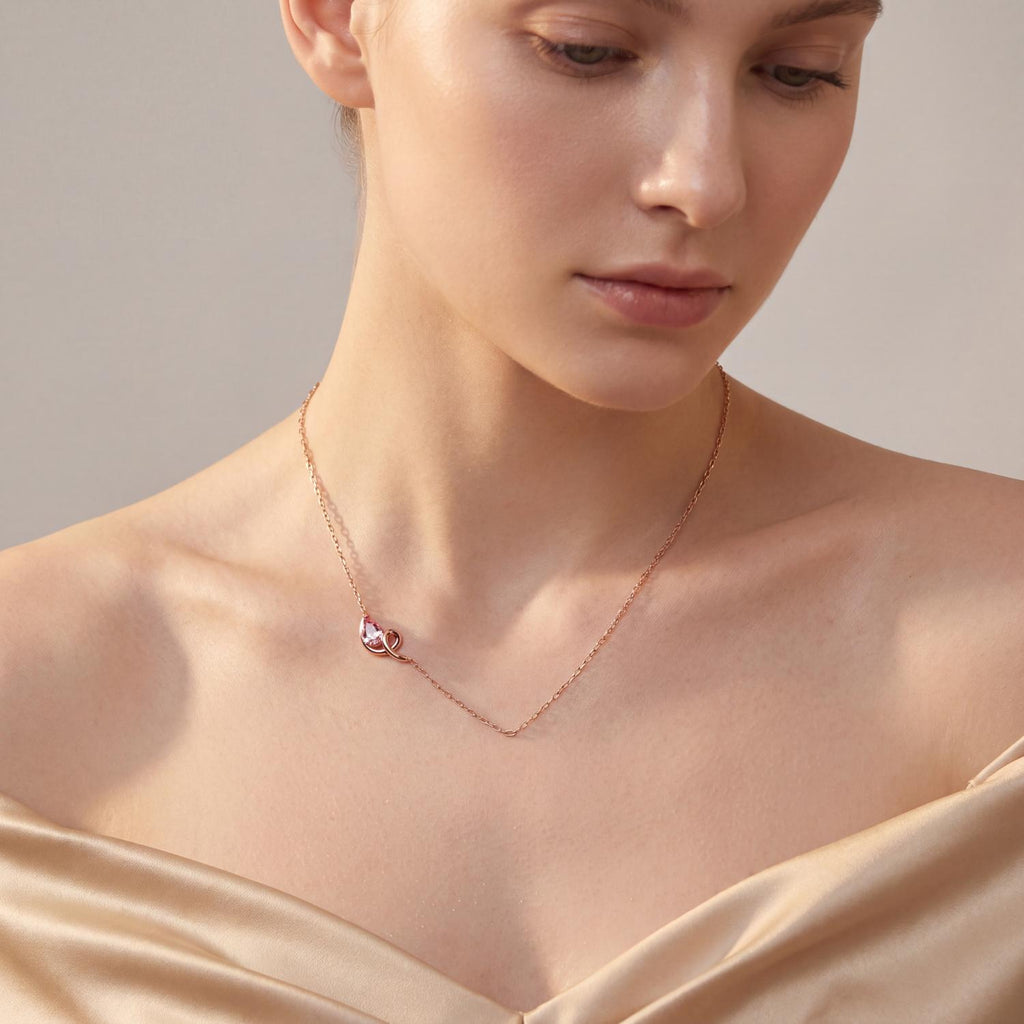 Rose gold Diamond Necklace · 0.85 ctw