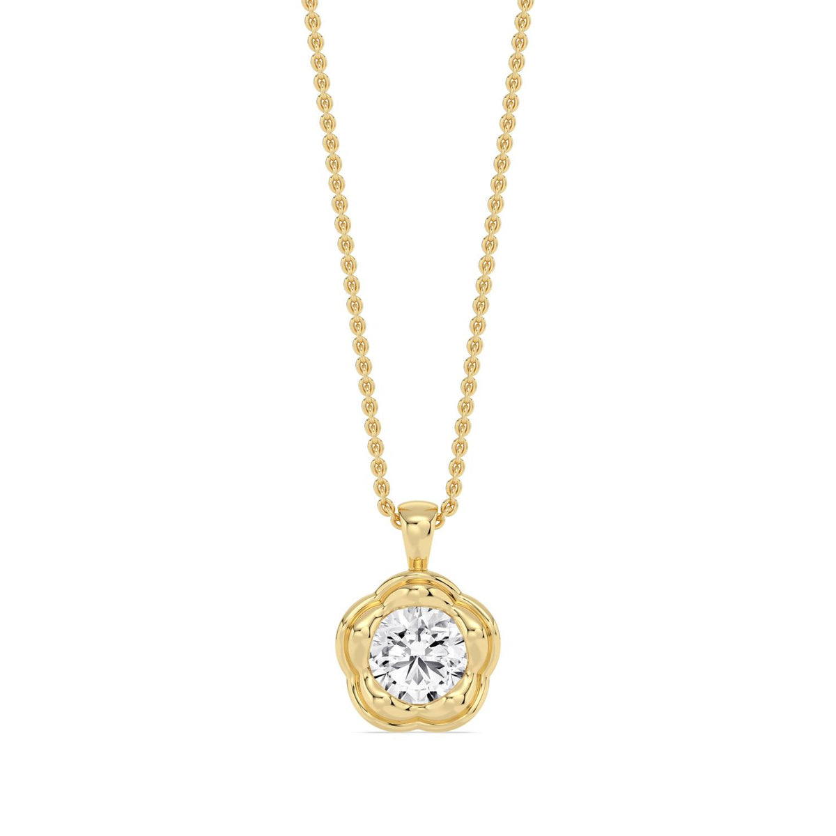 Yellow gold Diamond Pendant · 1 ctw