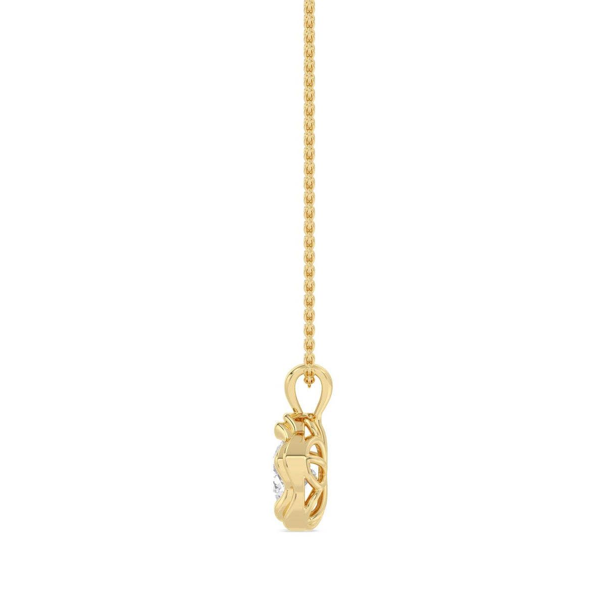 Yellow gold Diamond Pendant · 1 ctw
