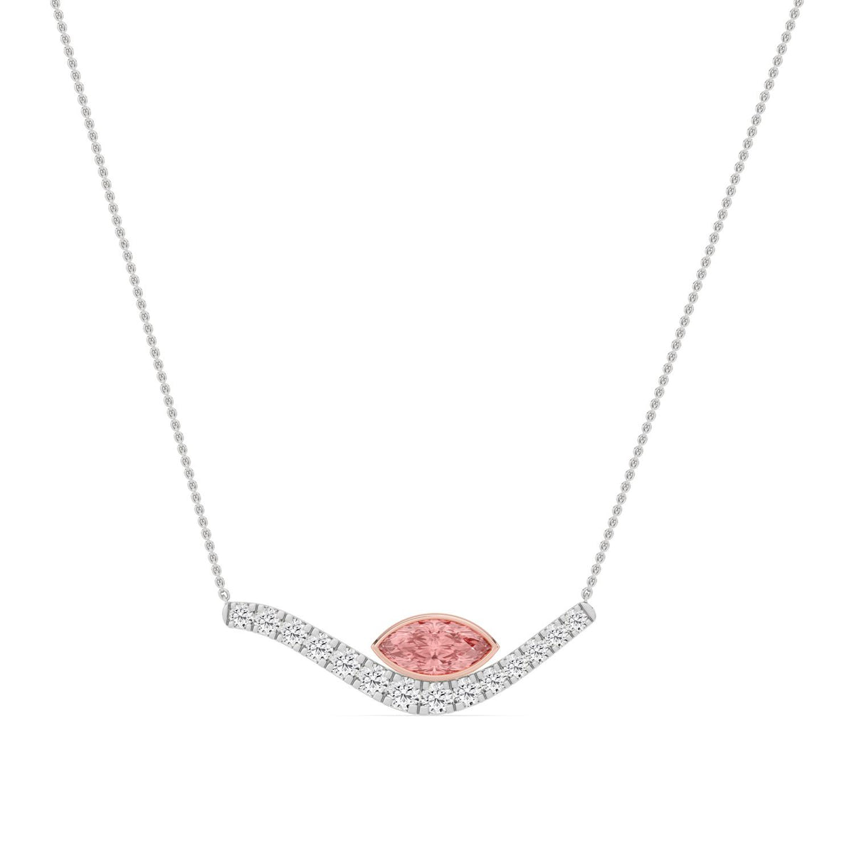Rose & White gold Diamond Pendant · 3.11 ctw