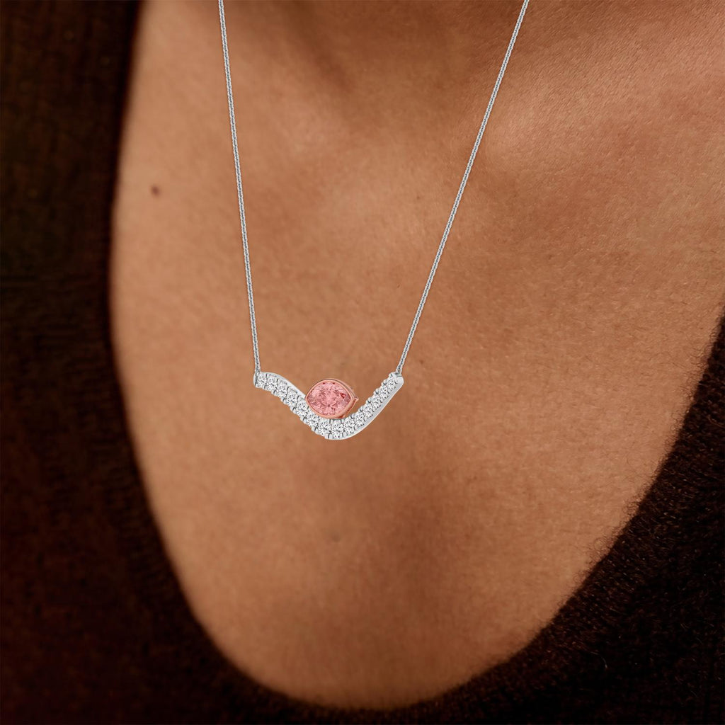 Rose & White gold Diamond Pendant · 3.11 ctw