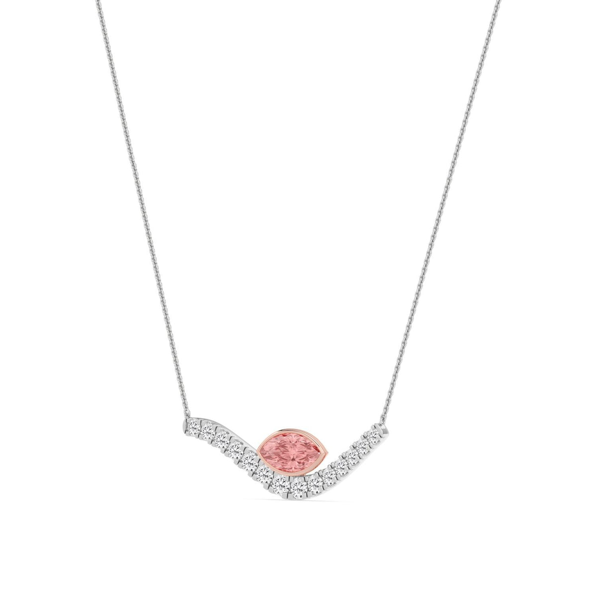 Rose & White gold Diamond Pendant · 3.11 ctw