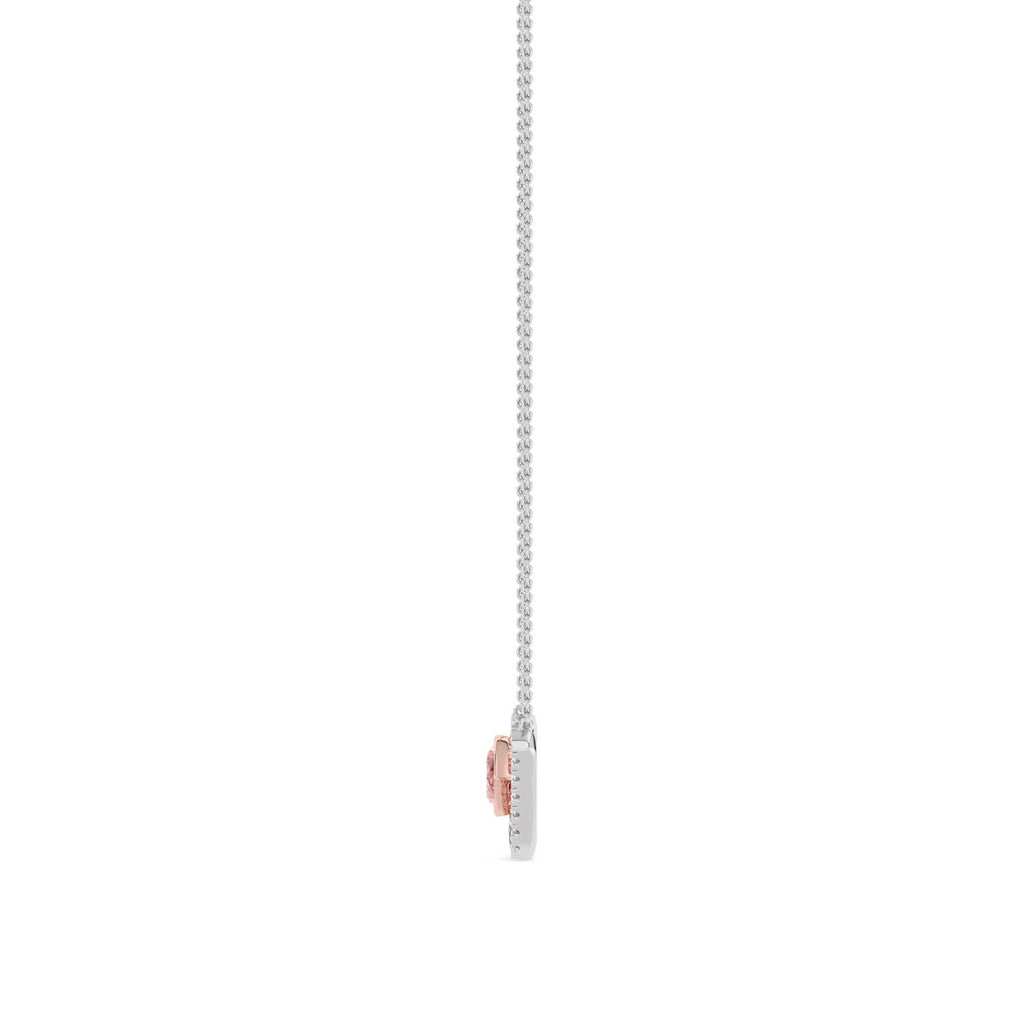 Rose & White gold Diamond Pendant · 3.11 ctw