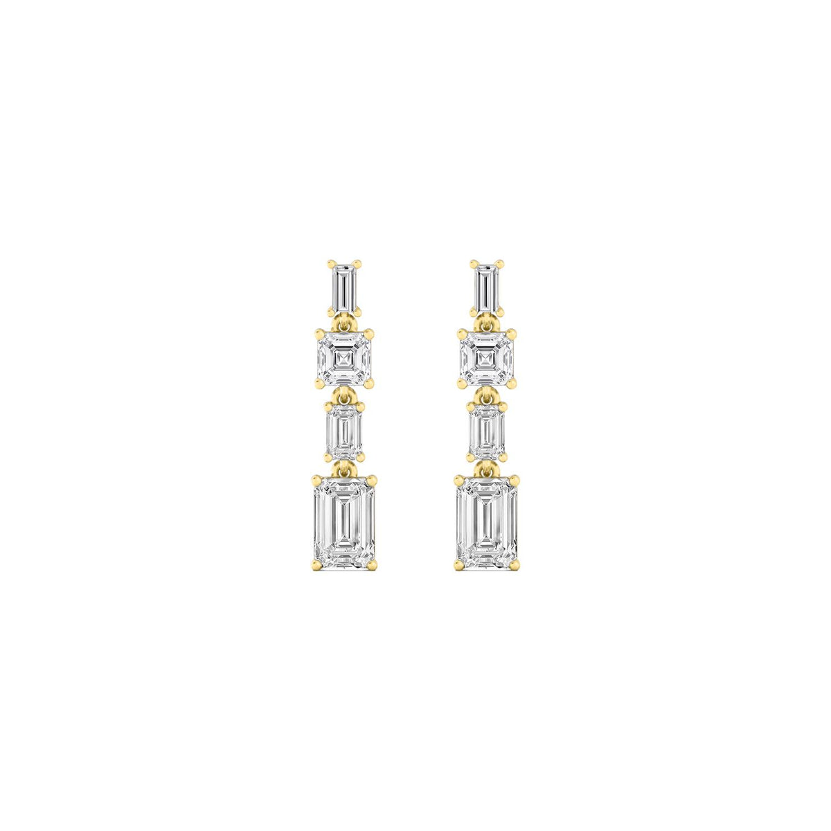 Yellow gold Diamond Earrings · 2 ctw