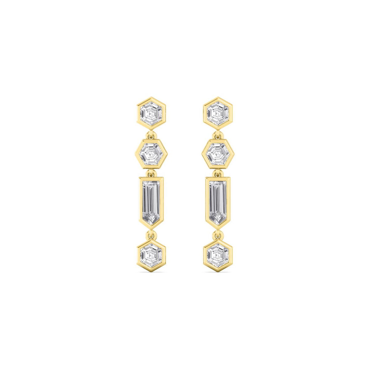 Yellow gold Diamond Earrings · 1.88 ctw