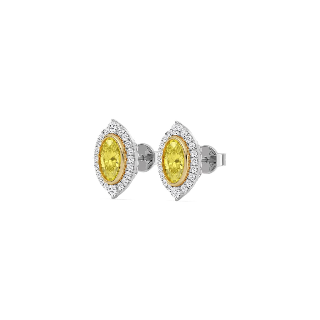 Yellow & White gold Diamond Earrings · 2.39 ctw