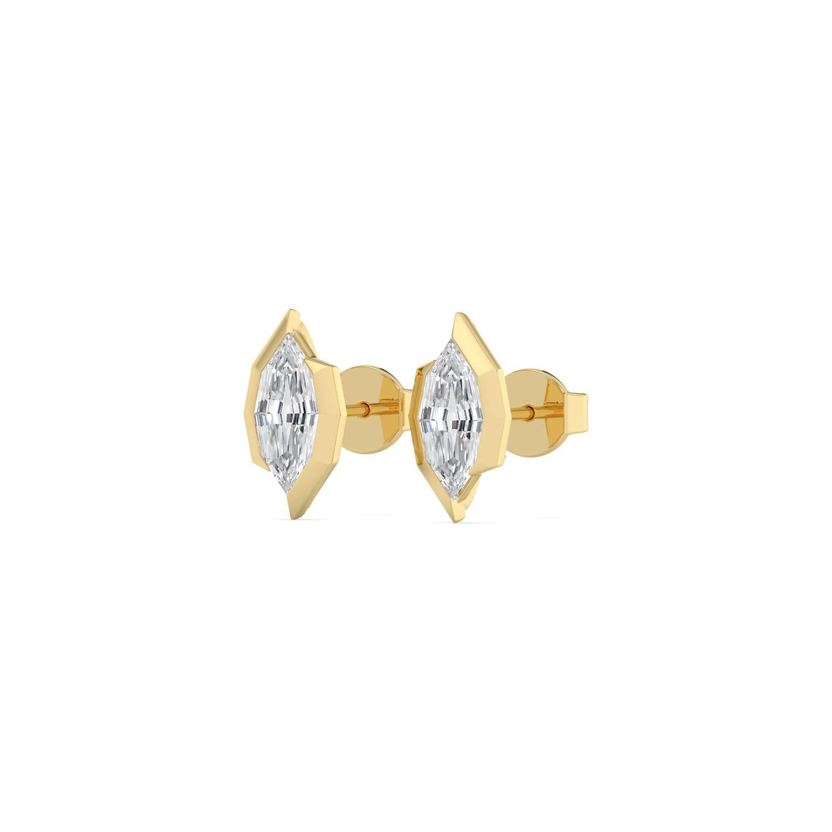 Yellow gold Diamond Earrings · 2 ctw