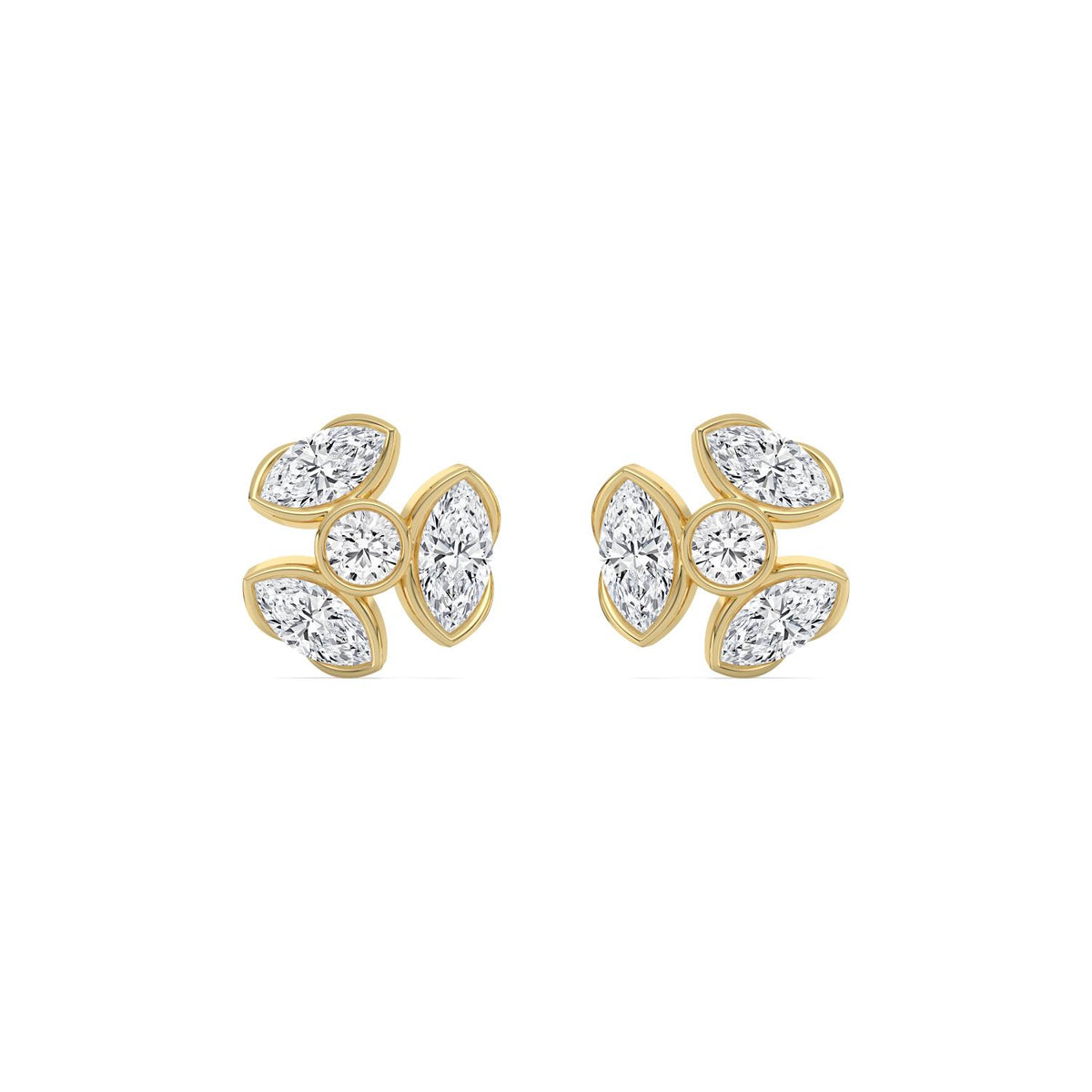 Yellow gold Diamond Earrings · 2.5 ctw