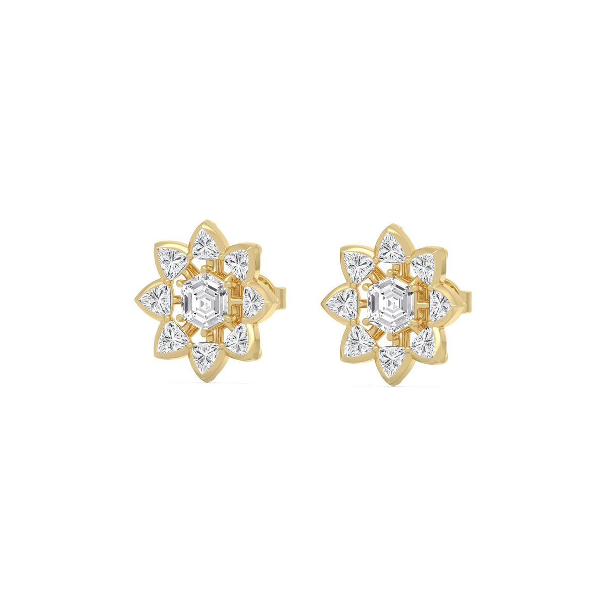 Yellow gold Diamond Earrings · 2.6 ctw